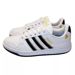 Adidas NY 90 Stripes Mens Sneakers Size 11.5 White/Core Black/Hazy Yellow HO3096